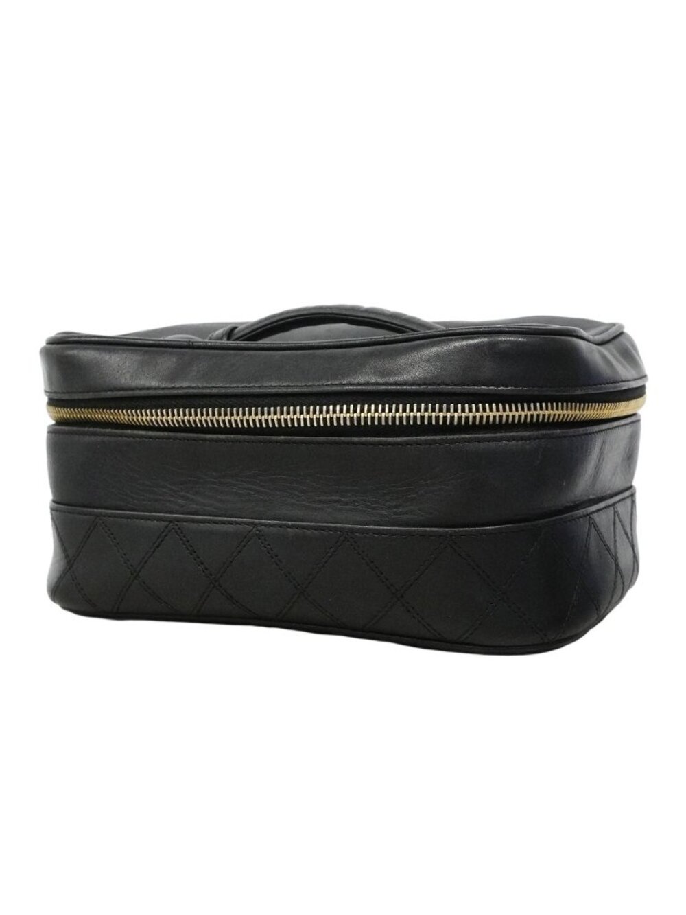 Chanel Vanity Bag Bicolor Lambskin Black Gold